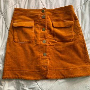 Loft rust orange corduroy skirt